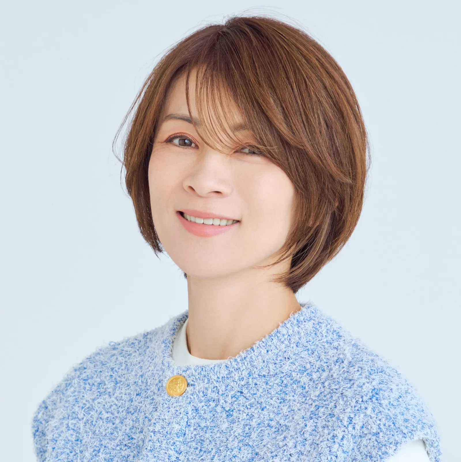 50代~ 丸顔 切りっぱなしボブ ショート×Nyne 銀座× Nyne代表 オカモト ナツキ×700502HAIR