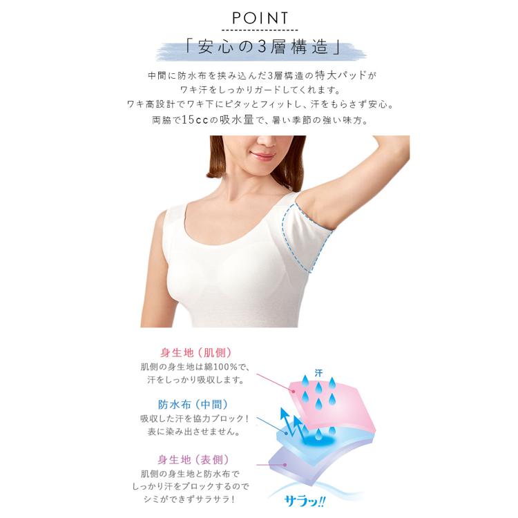 脇汗 インナー 通販 レディース 脇汗インナー 臭い ワキサラクール パーフェクトエアー 脇汗パッド ワキ汗 脇あせ 汗じみ防止 汗染み 汗ジミ 下着ワキサラ S M L LLサイズ即日発送 S～Mサイズ ベージュ : BACKYARD FAMILYANA Mallマイルが貯まる・使える
