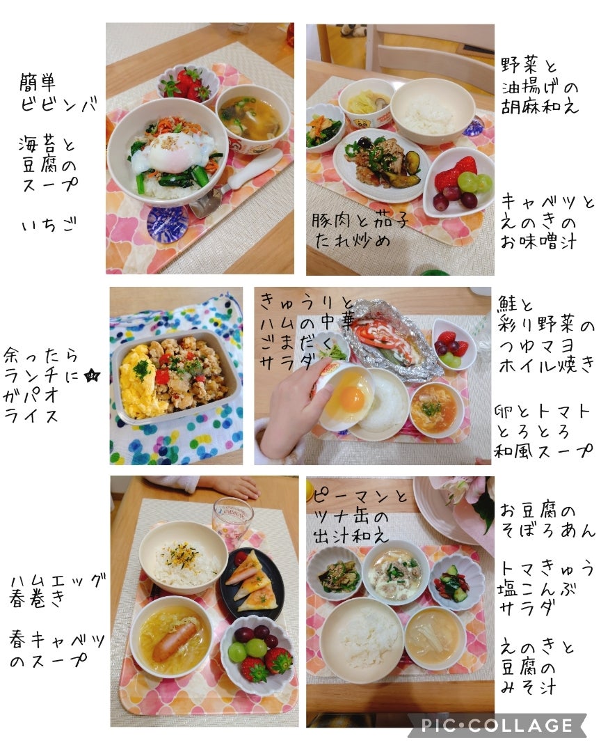 妊婦さん向け献立1週間 妊娠中期～後期札幌市豊平区