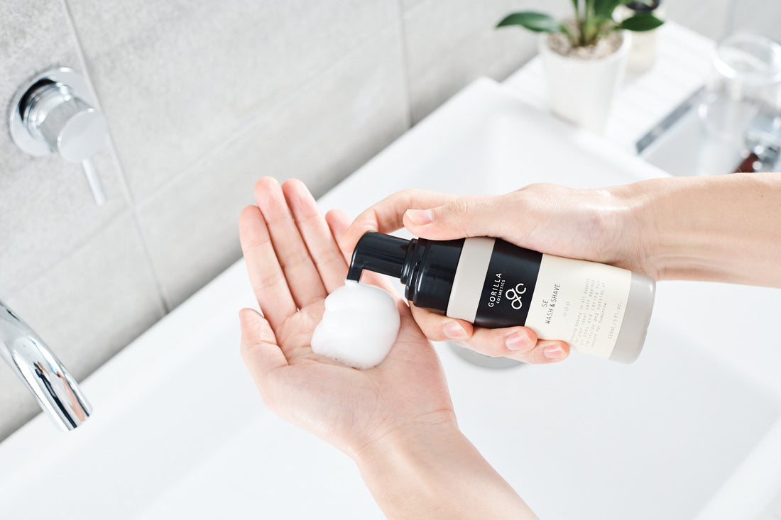 メンズ用洗顔のSE ウォッシュ＆シェーブ 泡状洗顔料ゴリラコスメティクス