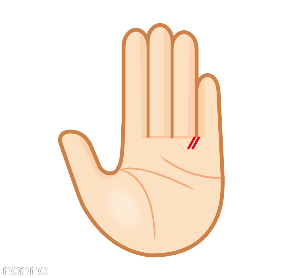 今日は、気付き線の紹介です！ この線の基本の位置は、薬指と小指の間の根元辺りから直線で斜めに親指に向かって延びていく線 になります。それまでは全く出ていなくても経験を重ねたり知識を増やすことによって後天的に出来る線になり、長さや濃さが変わります。 基本的に