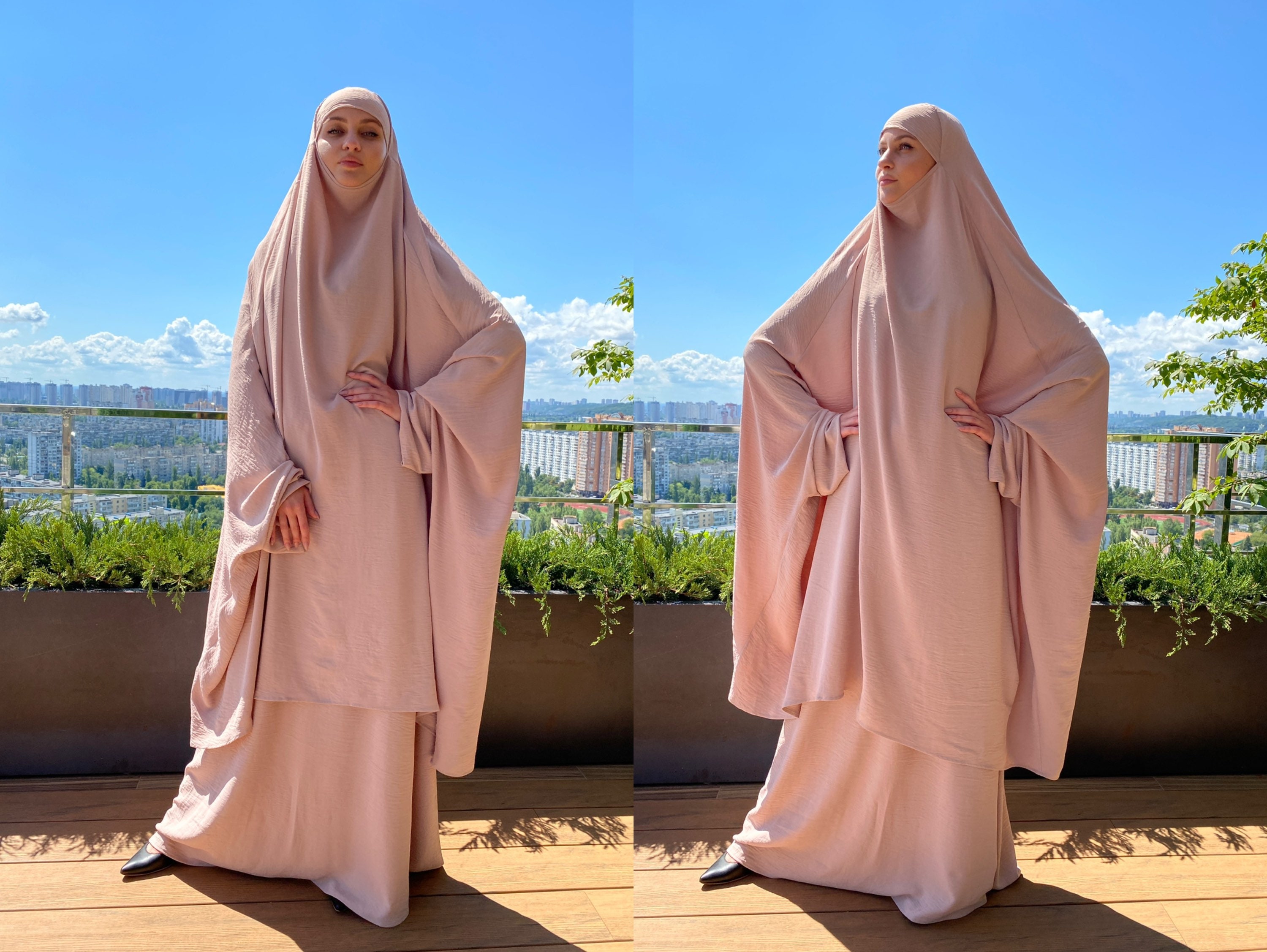 Amazon.co.jp:BaronHongバロンホンイスラム系イスラム系アラブ女性アバヤ・ジルバブレディ・トゥーヴェ・ヒジャーブ グレー、M: ファッション