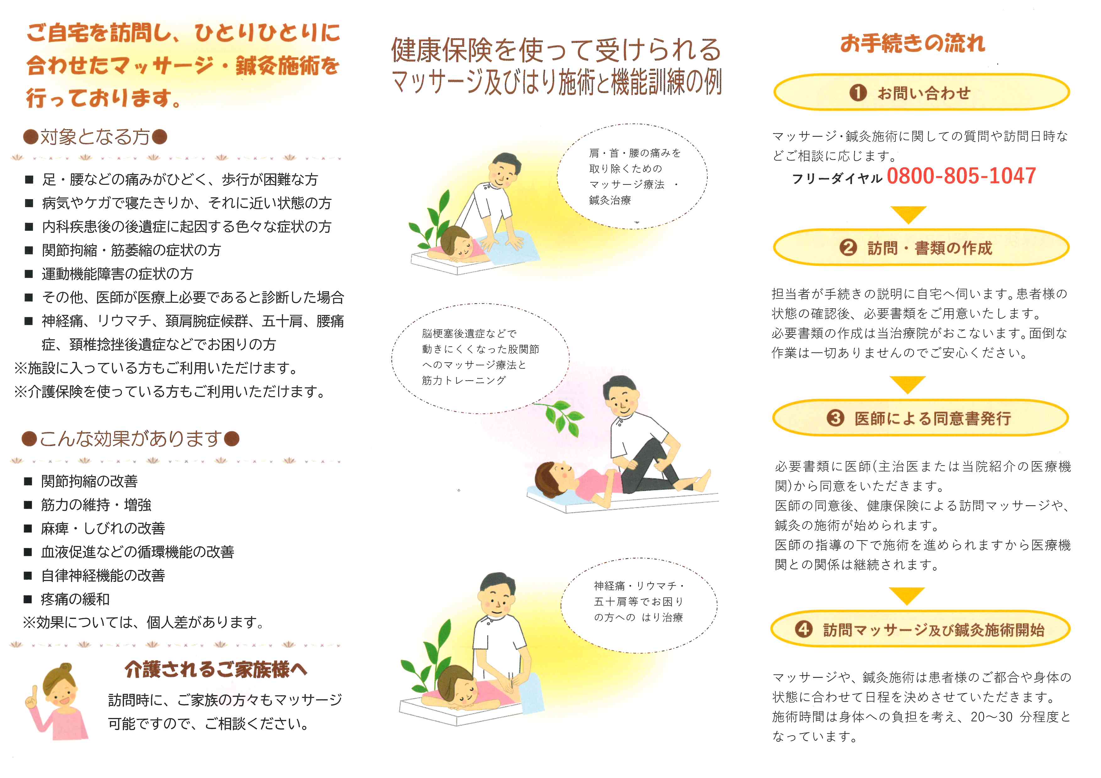 めぐ訪問鍼灸マッサージのチラシが変わりました。 - めぐ株式会社 公式