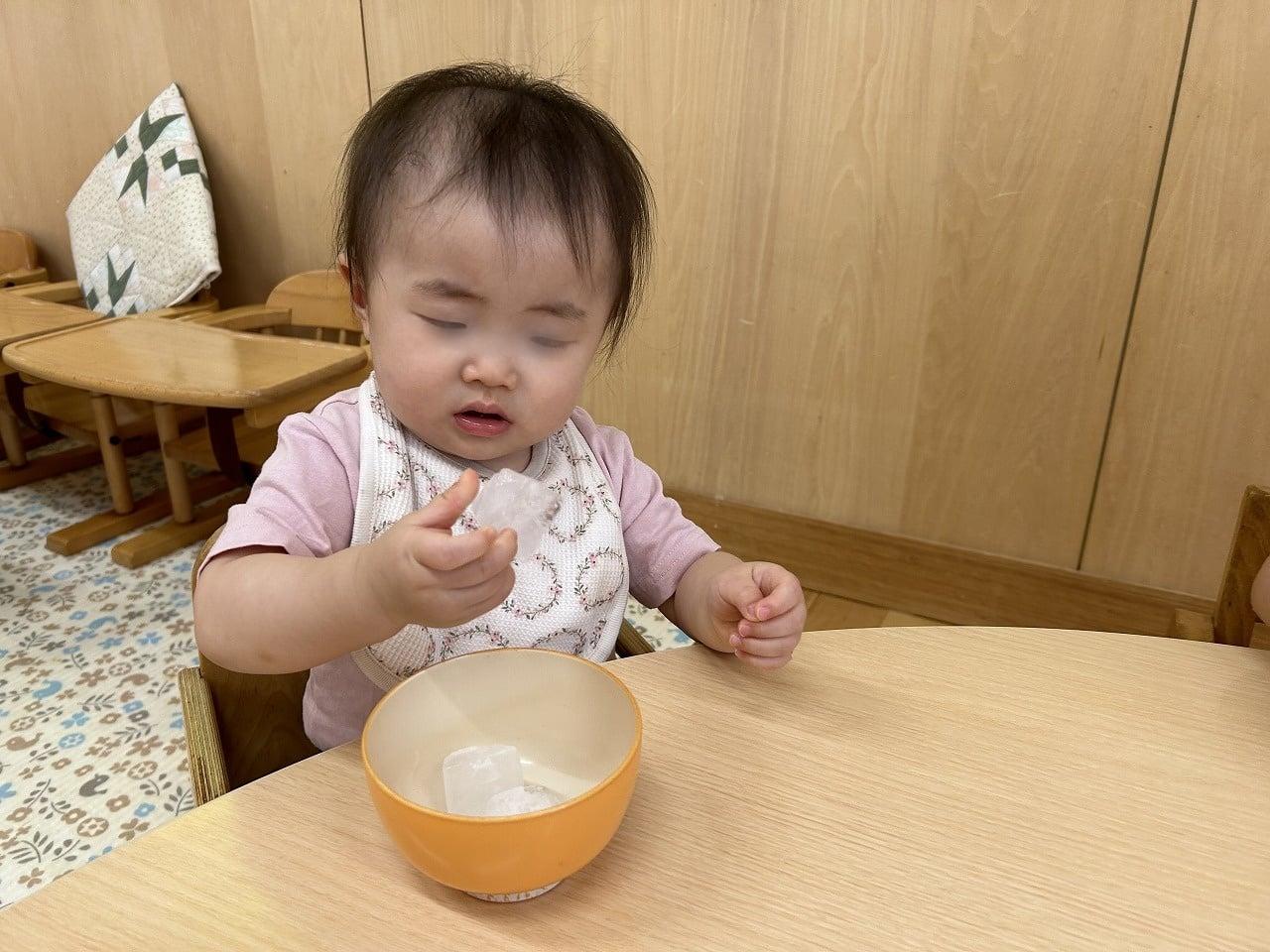 初めての氷遊び！～０歳児クラス～東京・千葉にある認可・認証保育園ならぽけっとランド