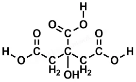 クエン酸、化学構造および式。柑橘系の果物に自然に含まれる弱い有機酸。クエン酸回路の中間体。酸性化剤、香料およびキレート剤として使用されます。図。ベクターのイラスト素材・ベクターImage 153457599