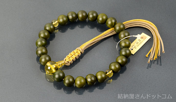 株式会社神戸珠数店 数珠卸オンラインストアCE-010 緑檀生命樹ミカン玉 振分尺3 共仕立 華梵天17
