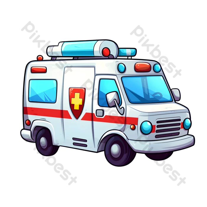 シンプルな救急車のイラスト：イラスト無料