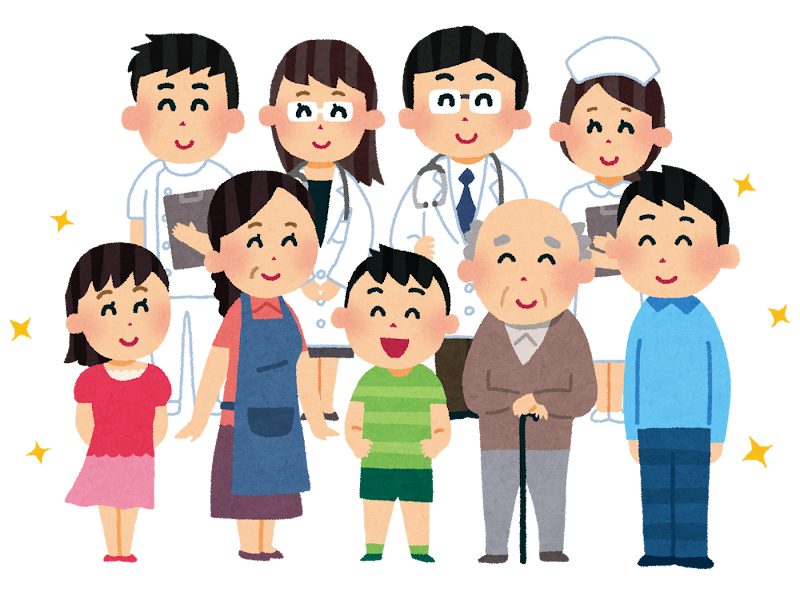 医師と看護師と患者さん - フリー素材集「イラストのっく」