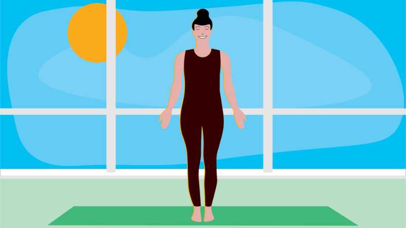 山のポーズ タダアーサナ 姿勢改善、脚真っ直ぐになる効果あり。体幹強化。 - YouTube