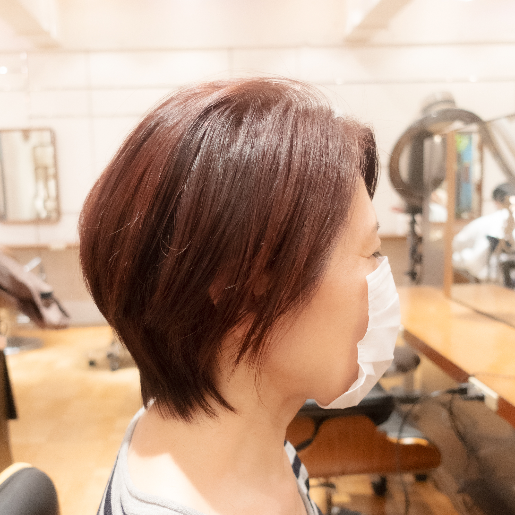 40代50代60代の大人サロン大人可愛いショートボブ。 女性らしいショートにしたい方オススメです！須磨美容室須磨板宿ショートヘアショートカットボブショートボブ50代髪型50代ショートヘア50代ヘアスタイル60代ヘアスタイルシニアオシャレ髪型