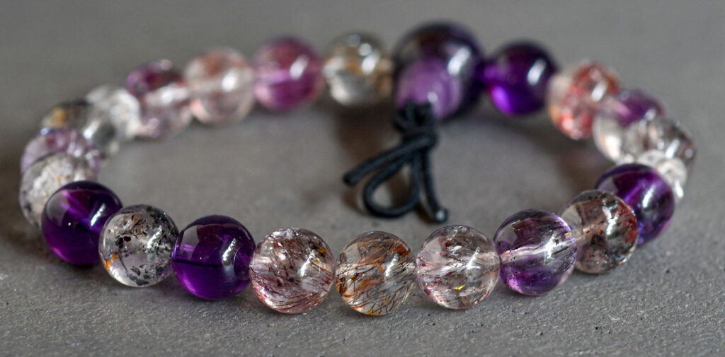 運命の人、ソウルメイトを引き寄せる ラブラドライト7mm×インカローズ8mm 天然石デザインブレスレット パワーストーンブレスレットharuitibann 天然石 アクセサリー 春一番