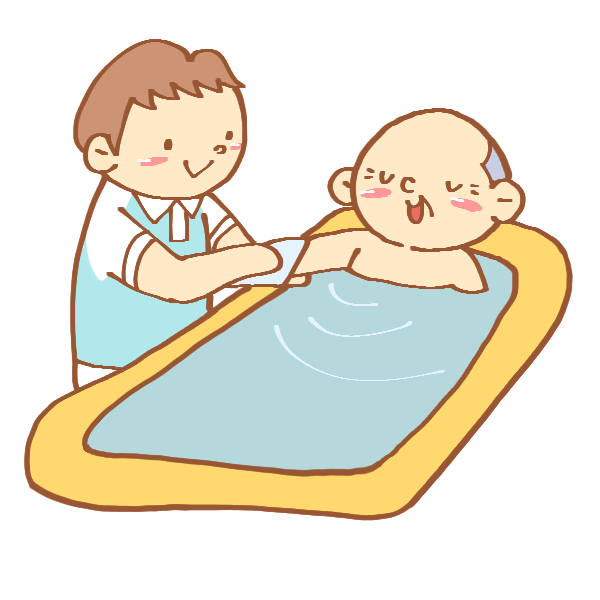 お年寄りと介護士さんのイラストイラスト無料・かわいいテンプレート