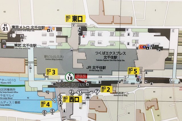 北千住駅ガイド：わかりやすい構内図を作成、待ち合わせ場所2ヶ所も詳説！ | 関西の駅ガイド