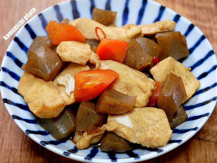 こんにゃくと鶏肉のうま煮