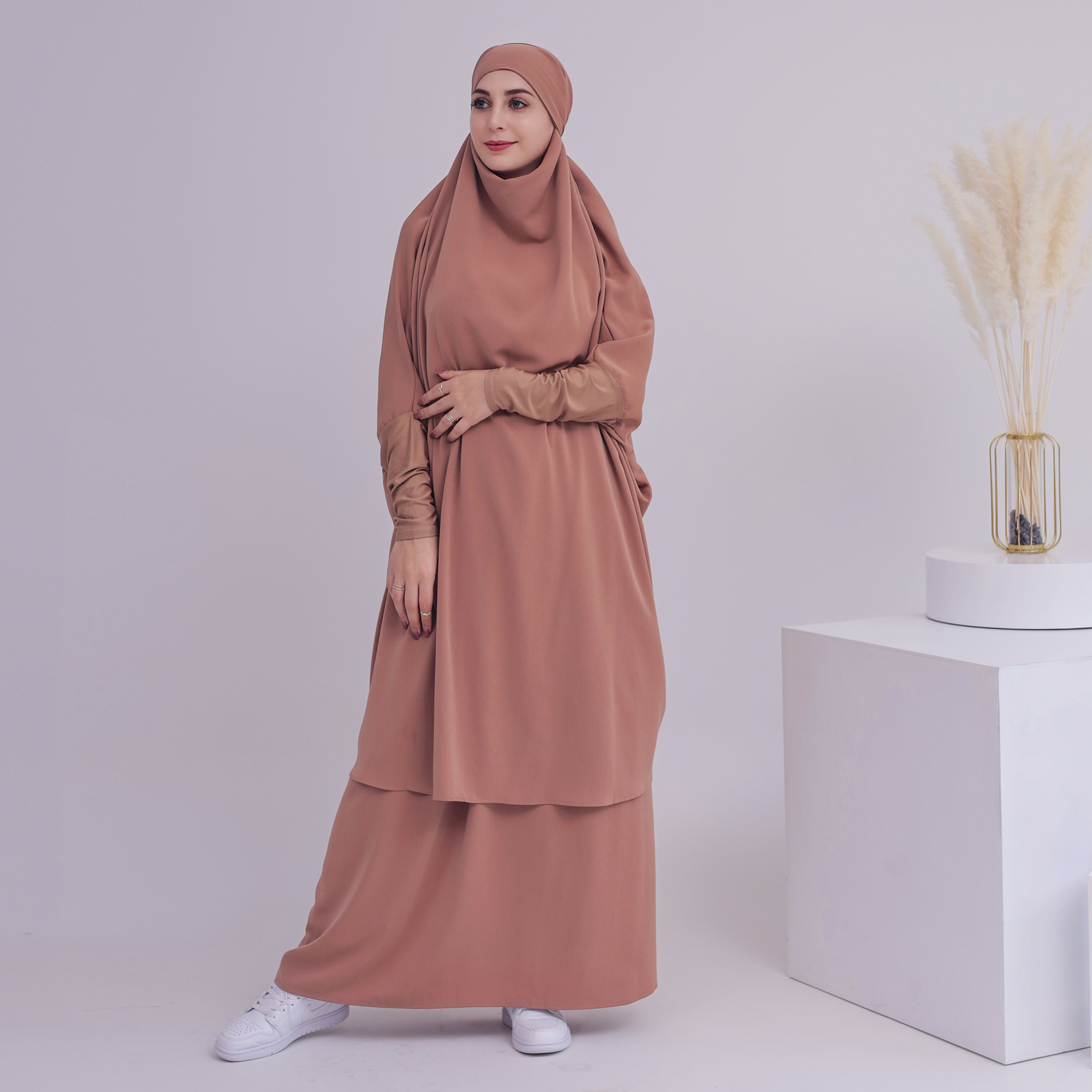 ジルバブ-イスラム教徒の女性のためのワンピースの祈りのドレス,ヒジャーブの服,フード付きのアバヤ,控えめなラマダン,eid,hajj,ドバイの服 -AliExpress