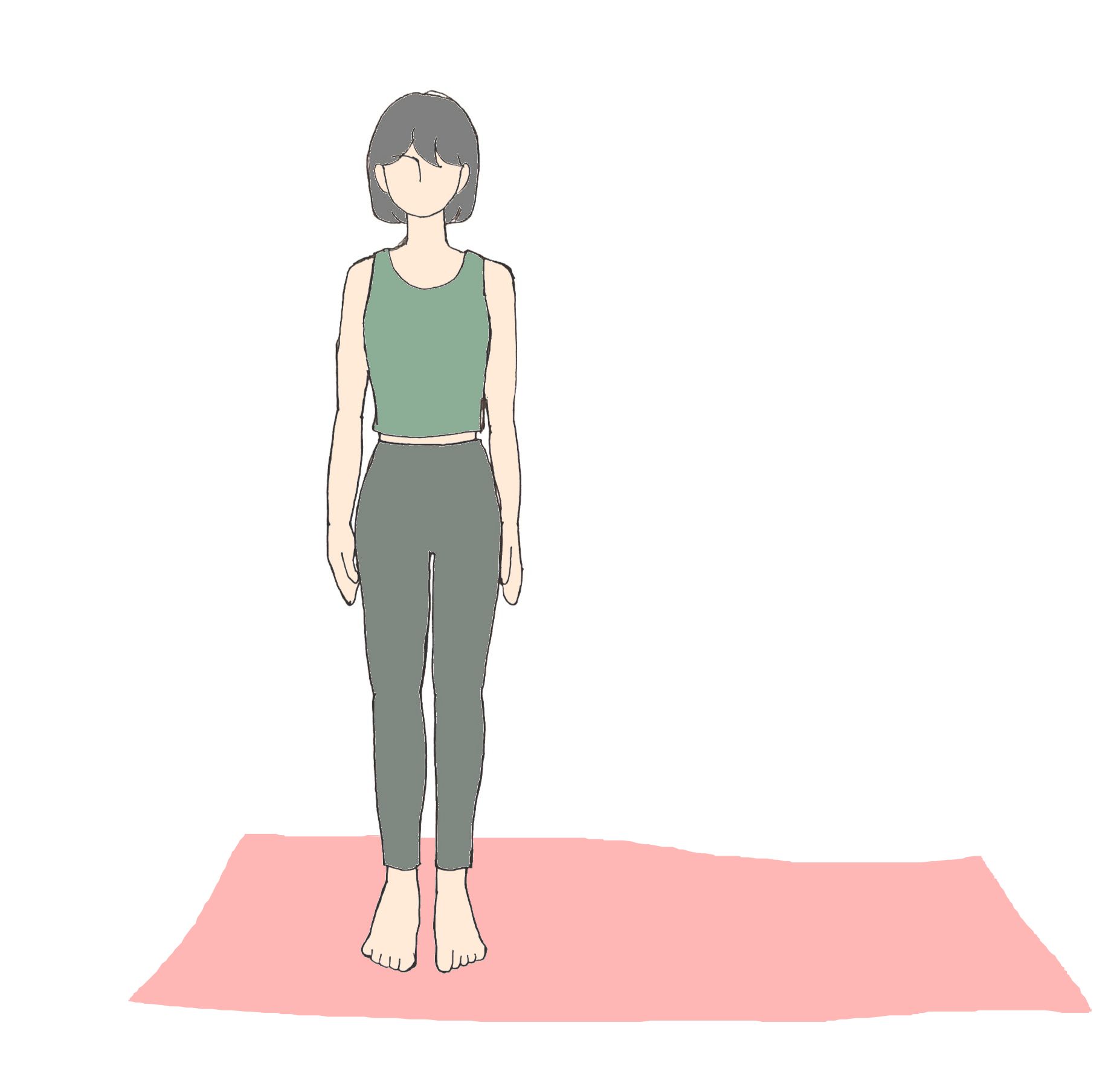 タダーサナ 山のポーズ のやり方・効果・アライメント解説 イラスト付き