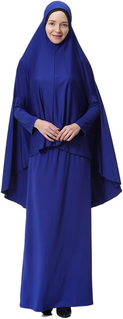 フード付きアバヤイスラム教徒の女性の祈りの衣服ヒジャーブドレスアラビアローブオーバーヘッドカフタンキマールジルバブイードラマダンガウAmazon.co.jp: 2個 イスラム教徒 女性 祈りのドレス と ヒジャーブニカーブ イスラム 長いです ヒマールジルバブ ラマダン