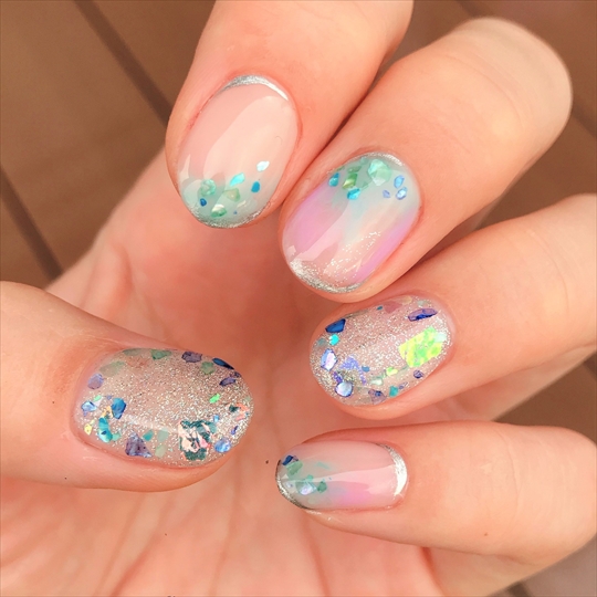 シーグラスネイルのネイルデザインネイルブック