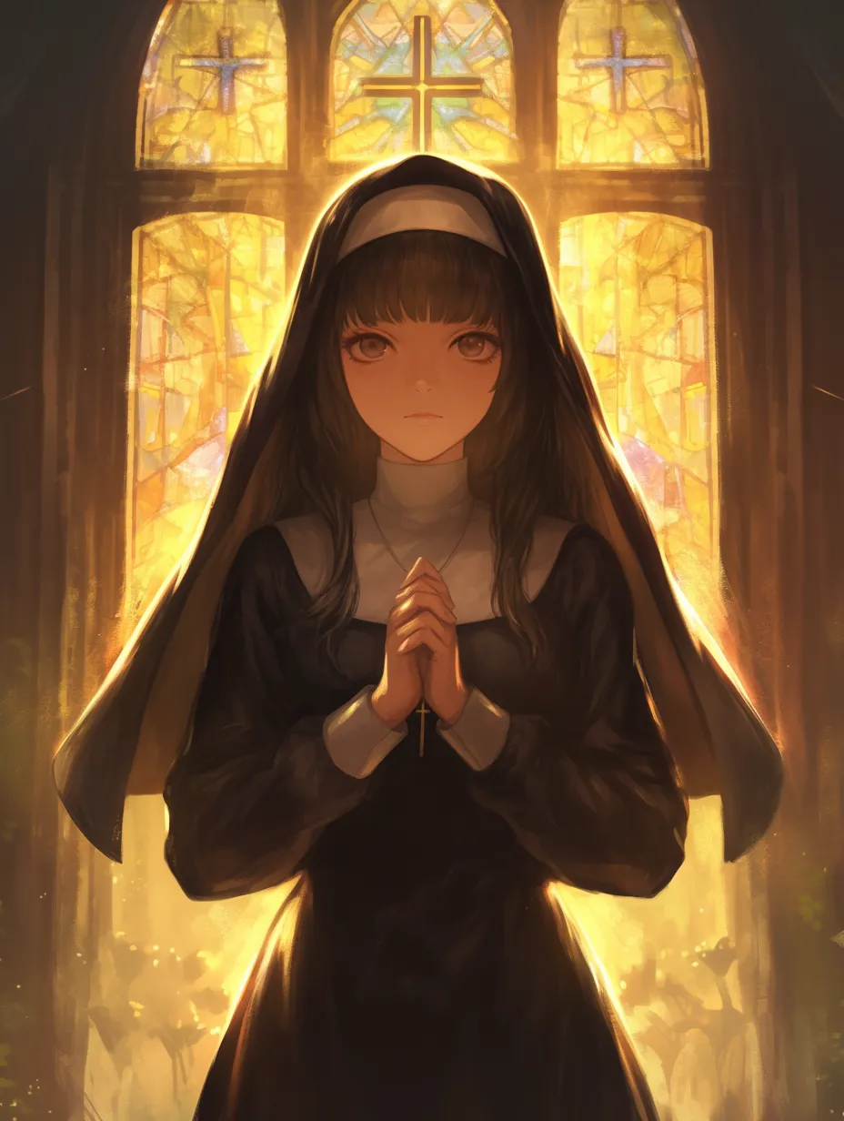 A jovem freira de batina reza cruzou os braços. A irmã no mosteiro,religião e fé, pessoas religiosasFoto Premium