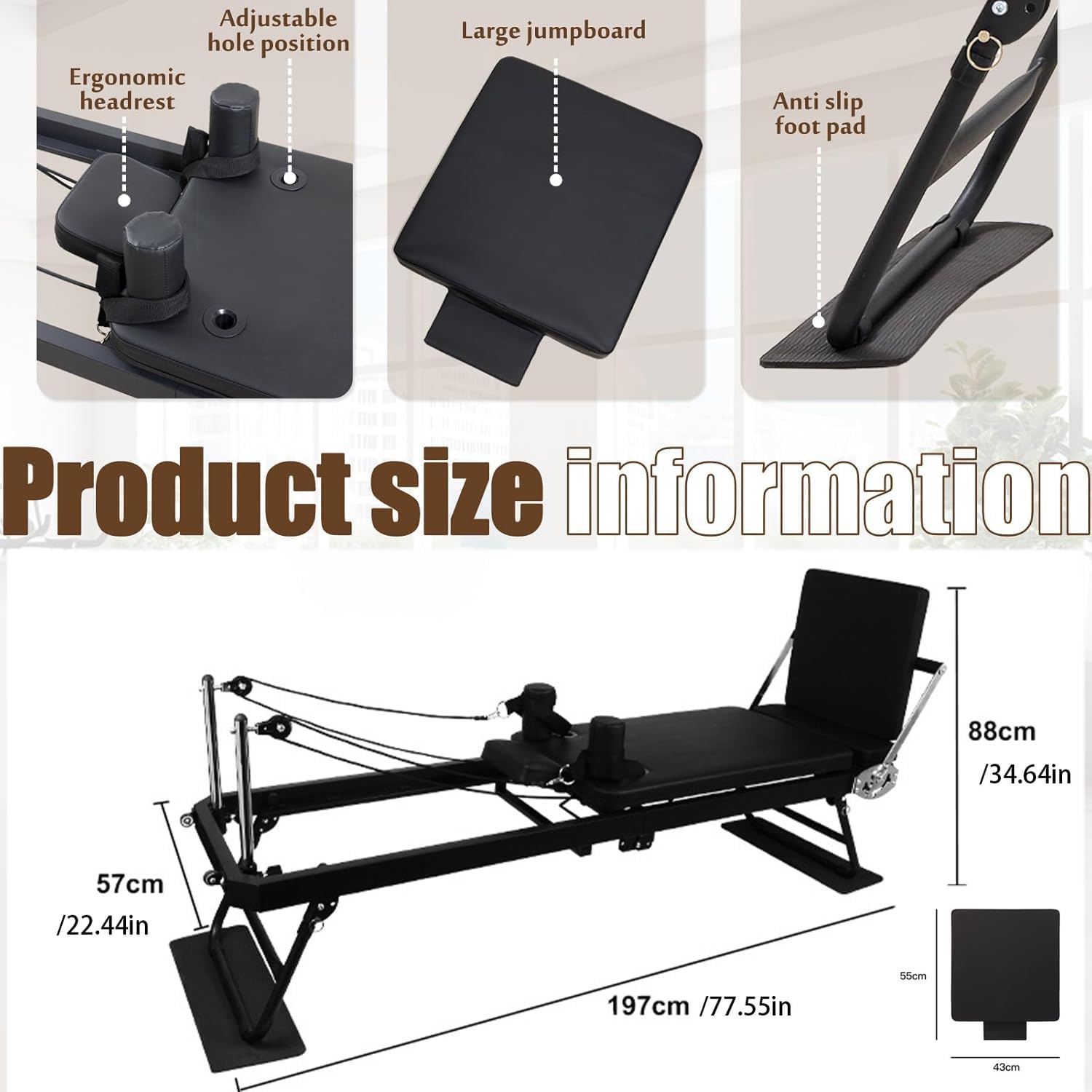 折りたたみ式ピラティスリフォーマー、自宅でのトレーニング用折りたたみ式ピラティス機器、自宅やジム用のピラティスリフォーマーマシン、最 折りたたみ式 リフォーマーピラティスマシン、ポータブルピラティスリフォーマー調節可能なエクササイズ、家庭用およびスタジオ