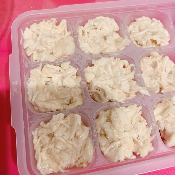 離乳食中期裏ごし鶏ささみと野菜入りお粥