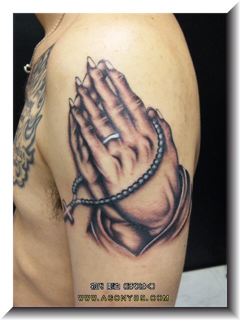 聖母マリア アヴェマリア洋彫りデザインのタトゥー、刺青東京 刺青 タトゥー 和彫り 洋彫り 刺青師二代目江戸光