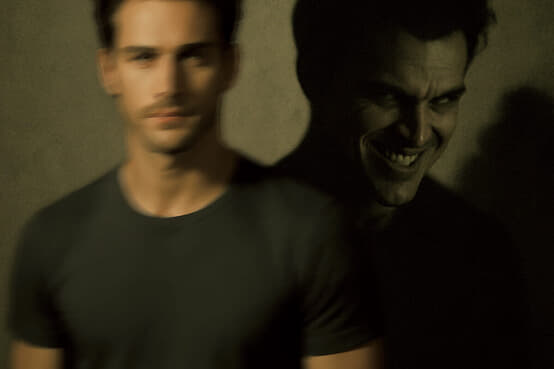 魔術師のような服を着た大きな鼻、大きな目、黒い長い髪のサイコパス写真素材533445019Shutterstock