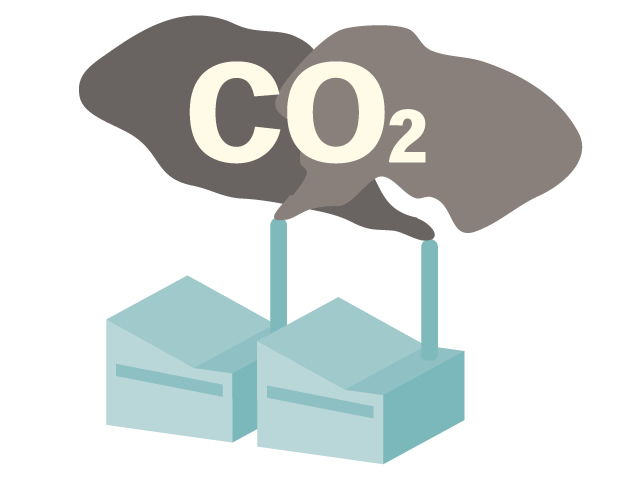 二酸化炭素の排出と吸収のイメージイラスト。ベクターアイコン。181469910 毎月1点無料 フリー のストックフォト イメージマート