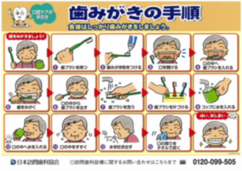 口腔ケアの順番をあらわしたイラスト🎨 フリー素材 看護roo! カンゴルー