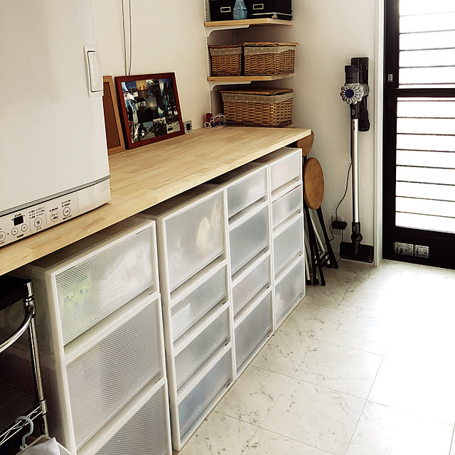 高さ85cm ランドリールームの作業台を造作してもらった - 平つく