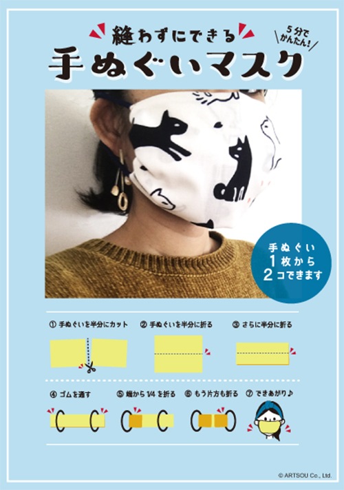 手ぬぐいマスクの作り方永楽屋 EIRAKUYA