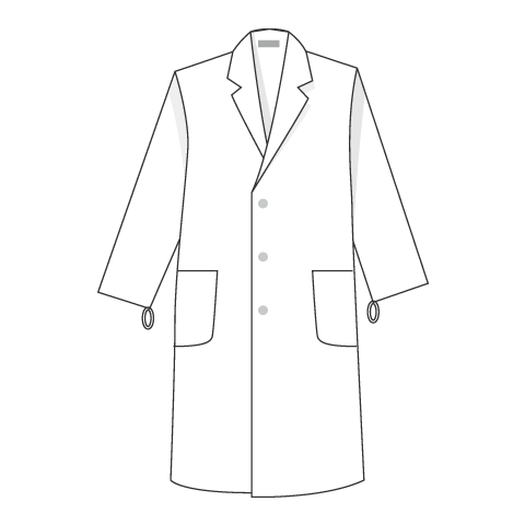 ＦＯＬＫ 女子ダブル研究衣 L 2531PO1L エミット女子白衣ダブル診察衣長袖 ナガイレーベン