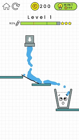 コップに水を注ぐ誘導パズルゲーム Happy Filled GlassDLなし無料ゲームおもげーむ