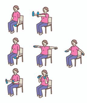 無理なく運動習慣 高齢者向け5分で出来る全身椅子体操