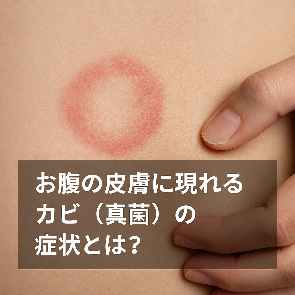 腹部の小水疱皮膚トラブルの状態チェックヒフシルワカル