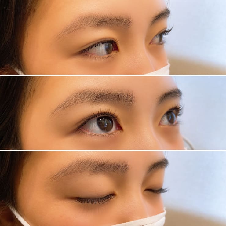 アップフォースリフトは、 本来の健康的な自まつ毛を傷めることなく 根元から立ち上げる世界初の特許技術晴レ所属・アヤ髪質改善ダブルカラーのマツエクデザイン 20240326112031 ミニモ