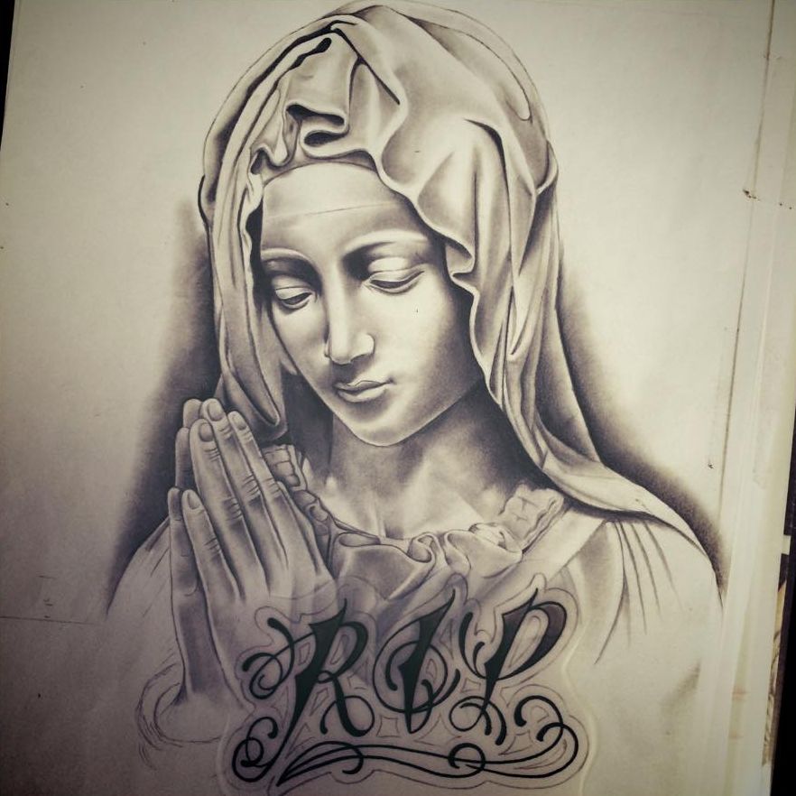 前腕内側にマリア宇都宮刺青彫師ブラックアンドグレイマリアマリアタトゥー日本伝統刺青和彫り洋彫りタトゥー入れ墨紋身宇都宮彫師彫り物タトゥーデザインガールズタトゥーファインラインタトゥー聖母マリアmarytattoomary