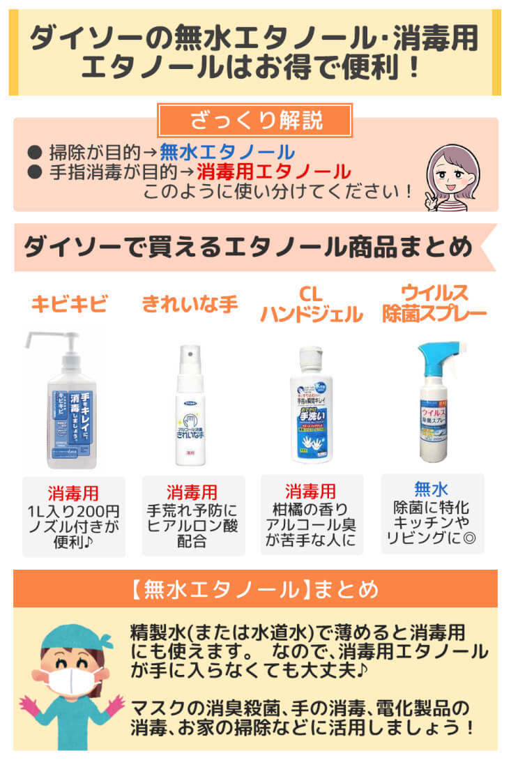 100均ダイソー 「無水エタノール」が売ってるか探してレビュー！「関連消毒グッズ」おすすめ12選◎消毒用エタノール比較イチオシichioshi