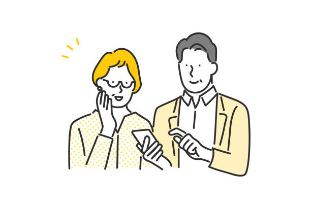 スマホの使い方が分からず困っているシニアのイラスト226151409 毎月1点無料 フリー のストックフォト イメージマート