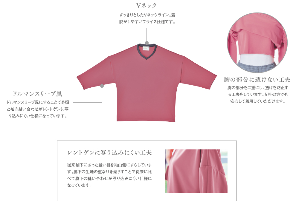 CR845 トンボ キラク 検診衣 患者衣 検診用シャツ 前開き 男女兼用 肌に優しい 工業洗濯 制電 防縮 吸汗 速乾 病院 医院 クリニック 検査検診 健康診断 TOMBOW KIRAKU