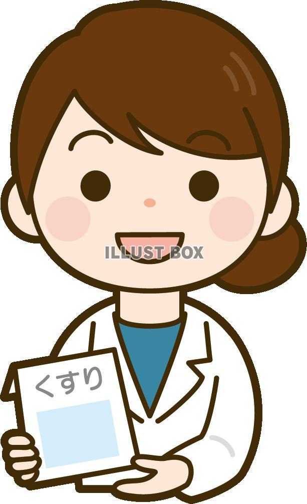 医師と連携する女性薬剤師 薬・服薬 介護・生活 の無料イラスト介護アンテナ