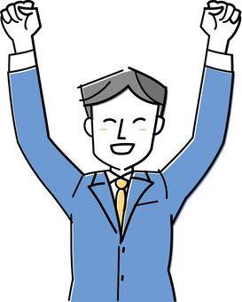 腕組みで自信を見せる男ポーズイラスト・フリー素材なら「シンテリ」