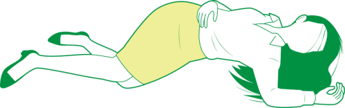 熱中症等の体調不良で倒れたので横向きに寝て安静にしている可愛い女性 回復体位 イラスト ベクターのイラスト素材79172930- PIXTA