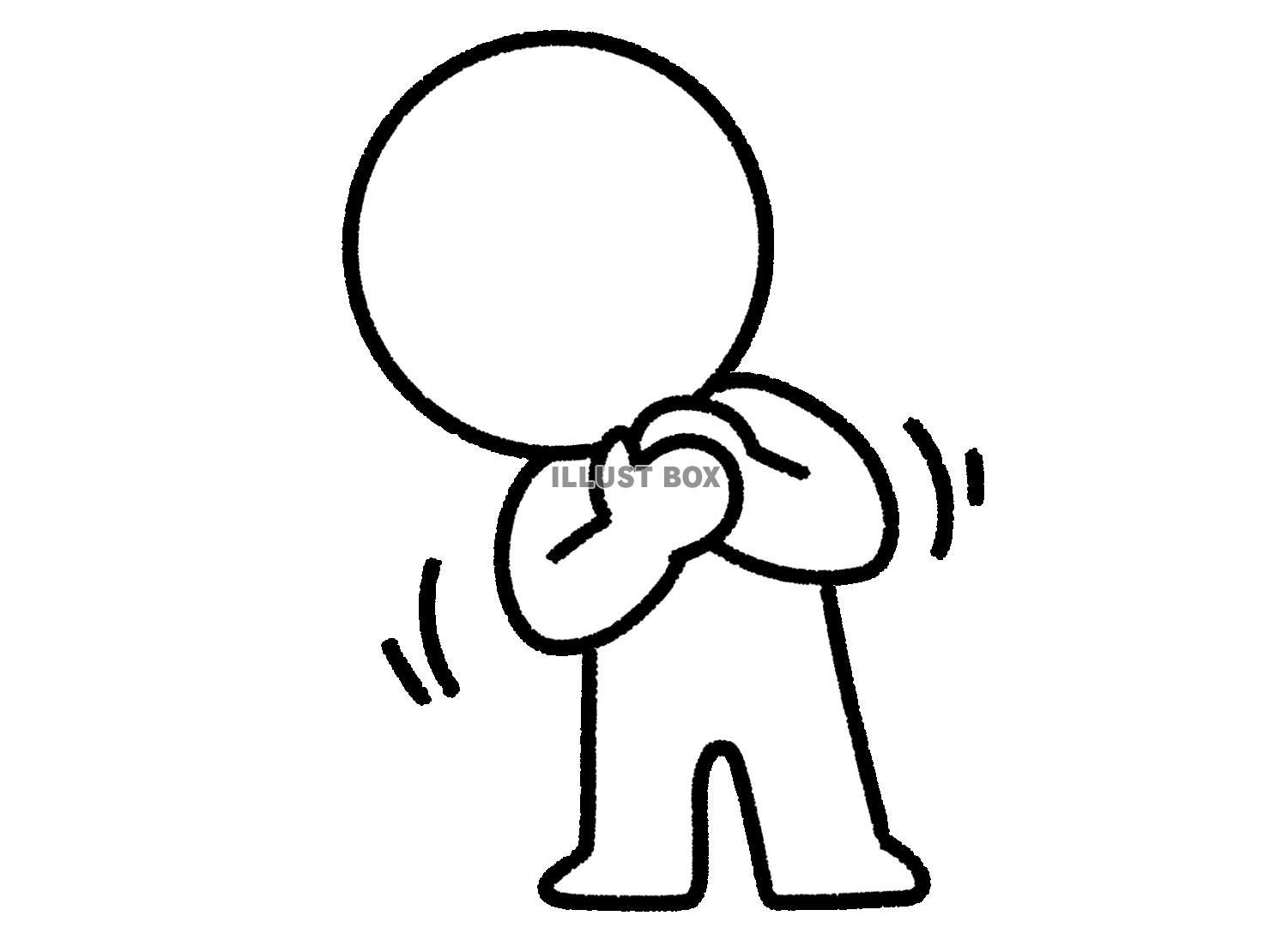 安心する棒人間：イラスト無料