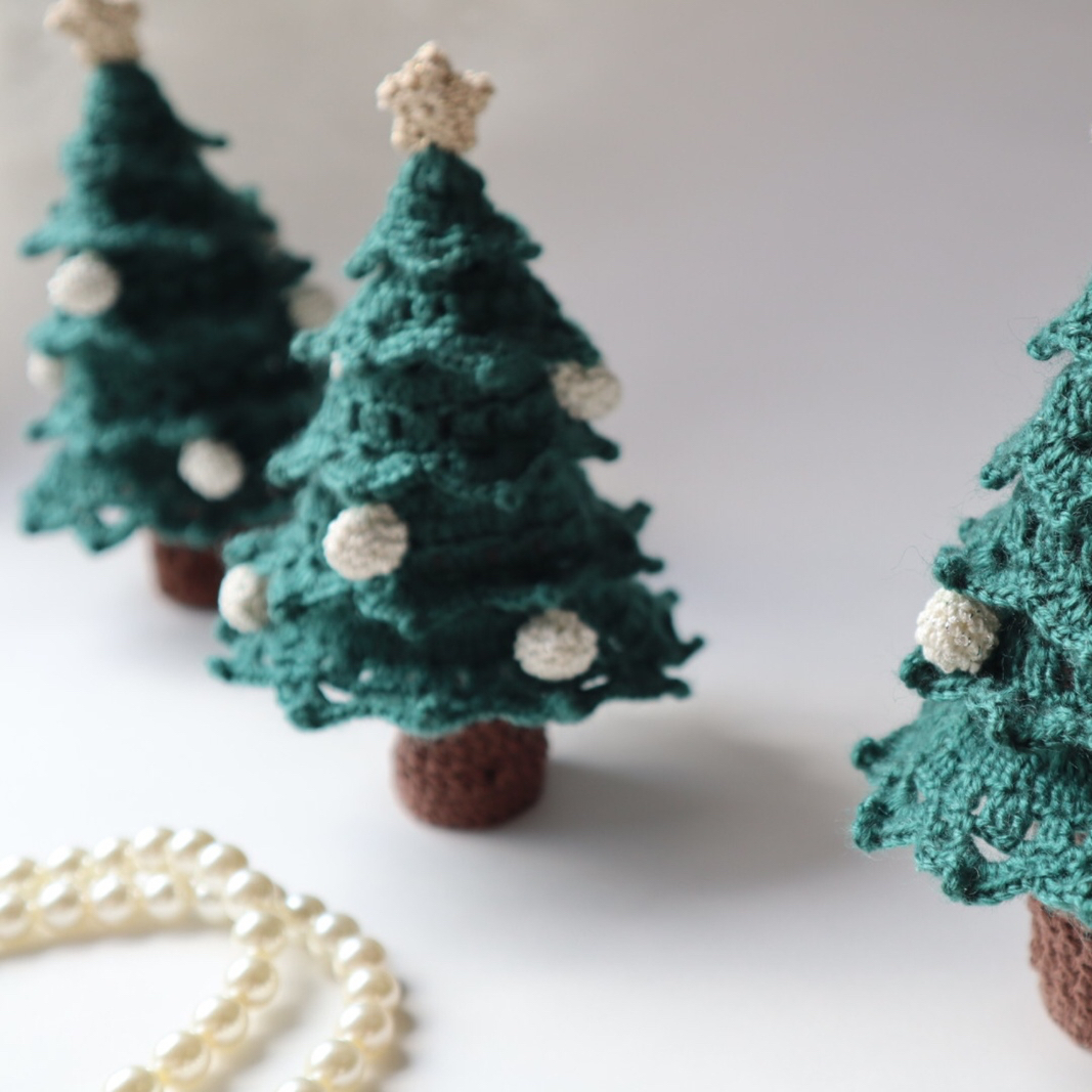 無料編み図 手のひらサイズのクリスマスツリー2015毛糸ズキ