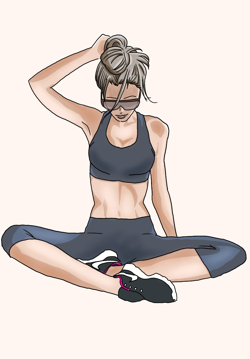 ヨガポーズをする女性のイラスト素材183014758- イメージマート