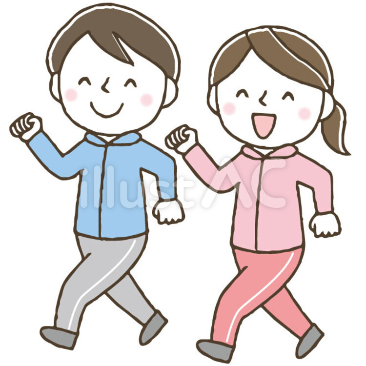 ウォーキングのイラスト 男性- イラストの里