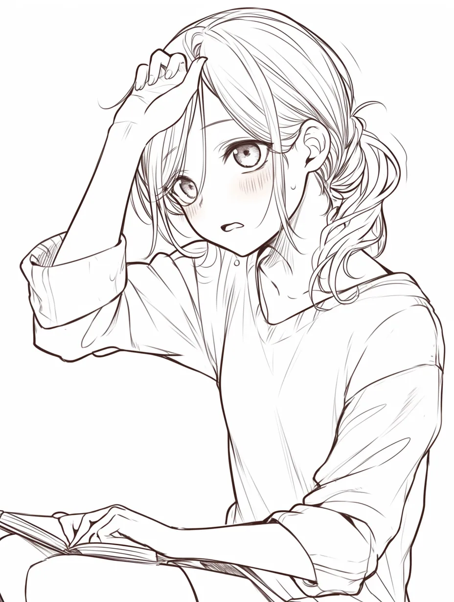 48.様々なアングルからの考えるポーズの手 イラスト・漫画用素材 無料サンプルございます - -手・足のイラスト・漫画・アニメーション用素材-ΛΔ -BOOTH