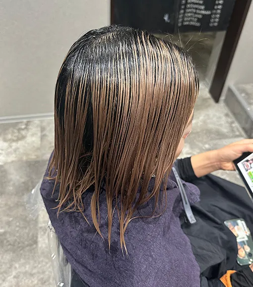 ホワイトシャドウルーツ_外ハネボブセクションカラー_ba400321ALBUM HAIR