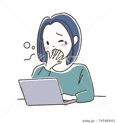 寝不足で目が限界な男性のイラスト - フォトスク：無料のフリー高画質写真素材画像